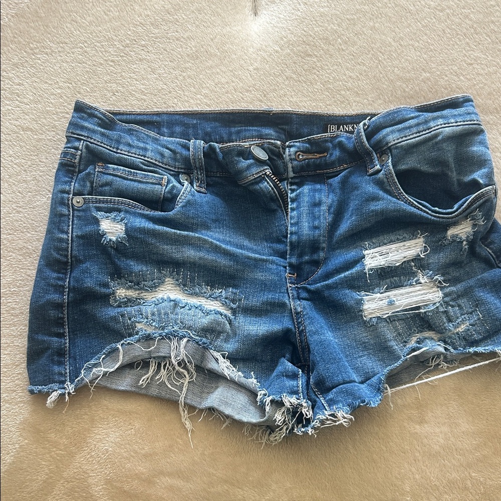 Blank NYC Distressed Denim Jean Shorts